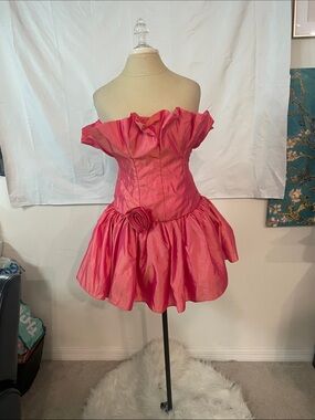Vintage Susan Roselli Strapless Iridescent Orange-Pink Prom Dress